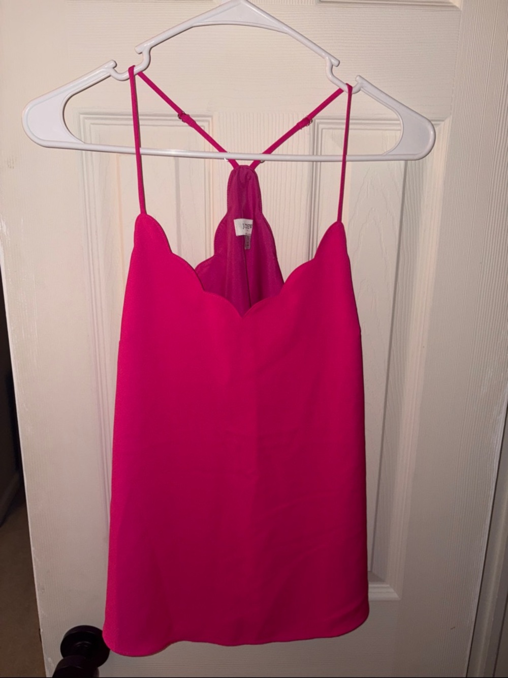 Bright Fuchsia Scalloped Cami Tank